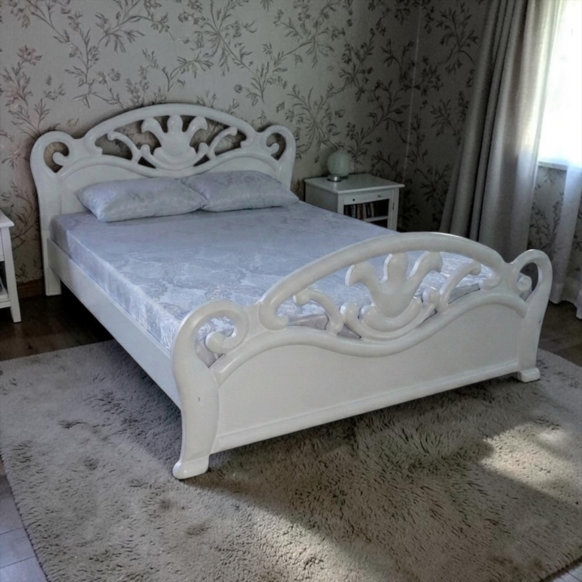 Ліжко Л-222 Скіф, дерев'яне, вишуканий дизайн, висота 108 см, 160х200 см, мініатюра 4